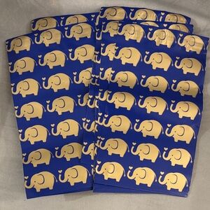 10 6x9  Blue Gold Elephant Print Polymailer